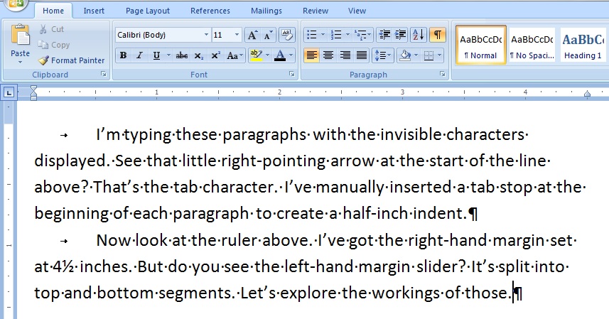 how to remove the first line indent in word 2016