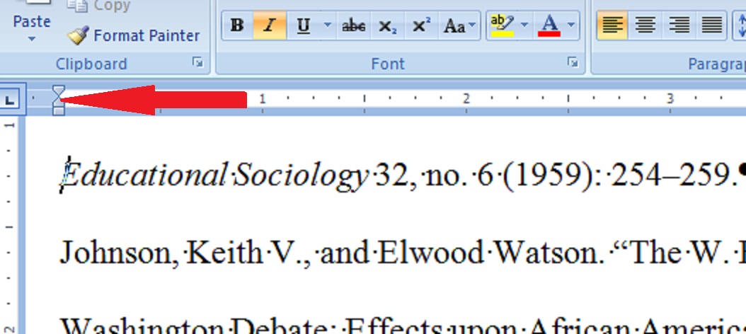 get rid of first line indent in word