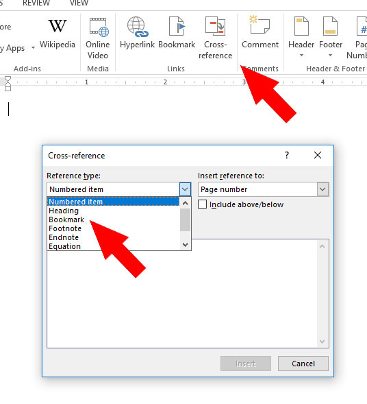 how to add footnotes in word onli